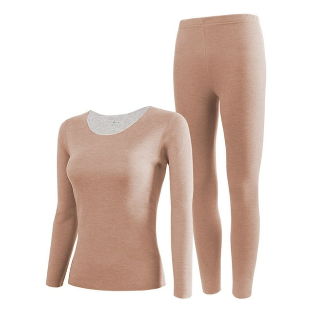 AherBiu Ensembles de Bas d'Hiver pour Femmes Thermiques Chauds Couche de Base sous-Maillots Leggings Ensemble de Pyjamas 2 Pcs