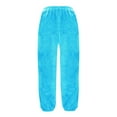 thumbnail image 5 of QATAINLAV Fuzzy Pants for Women Comfy Warm Fleece Pajama Pants Casual Drawstring Lounge Long Pants Solid Color Plush Trousers Sleepwear Gifts for Mom Blue 5XL, 5 of 6