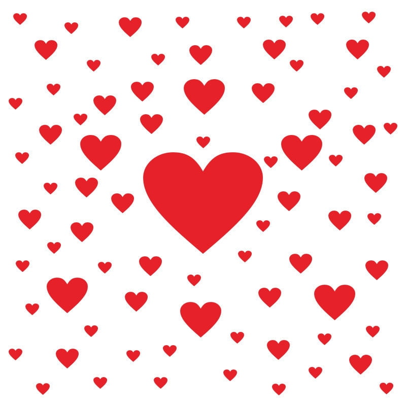 RuiJiao Hearts-Shape Valentine's Day Window Clings for Valentine's Decoration Wedding Party Birthday Party Supplies Refrigerator Stickers Toilet Stickers