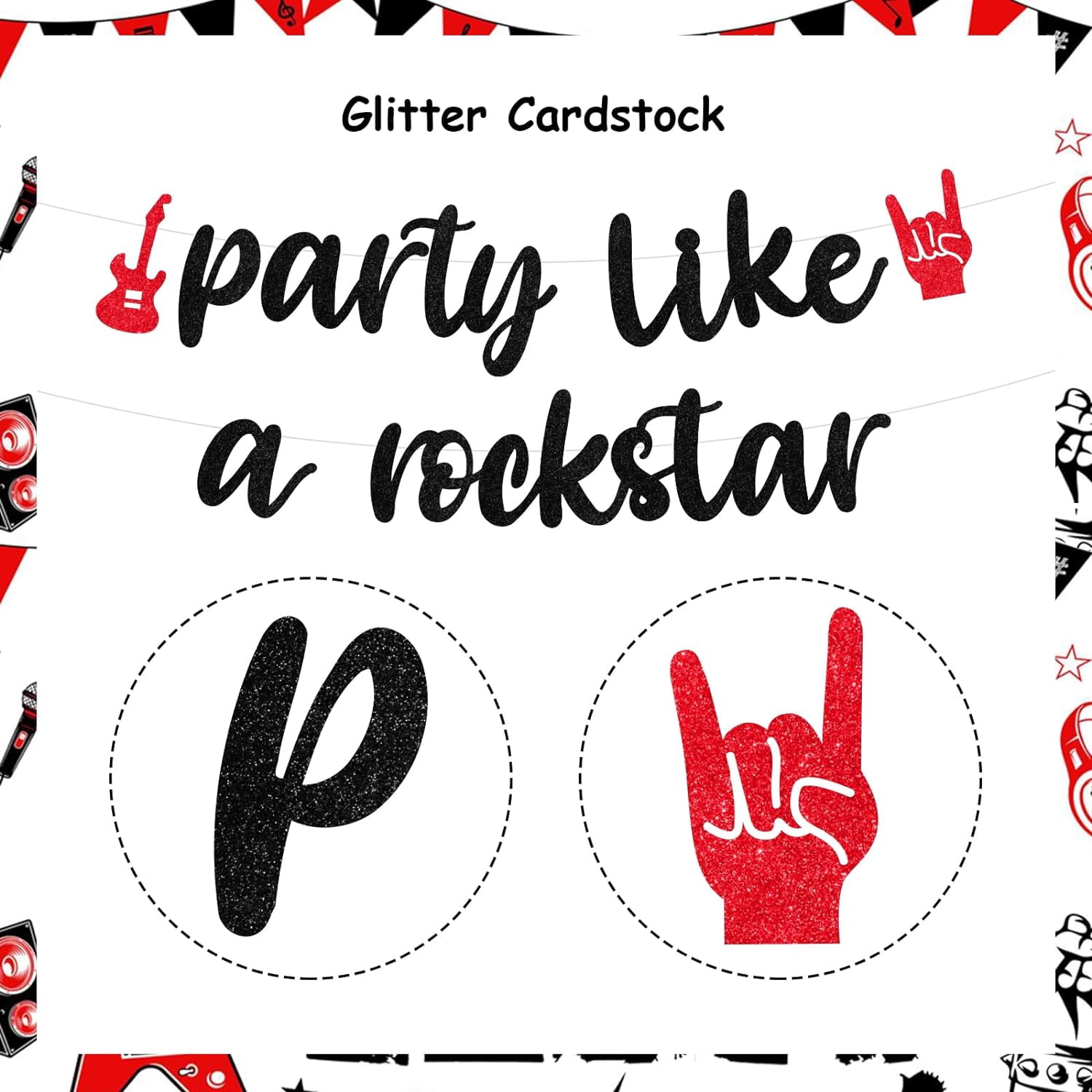 Rock & Roll Geburtstags-Banner 2 Stück – Born To Rock Deko Für Party & Feier