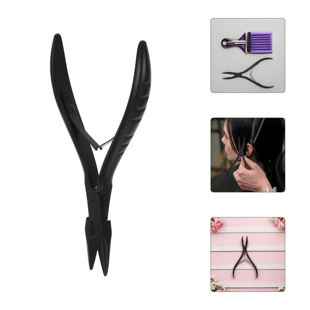 PTOOTP Pinzas Para Extensiones De De Inoxidable Negro Con Precisión Y Agarre Estable Para Salón