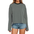 thumbnail image 1 of Women's Long Sleeve Striped T-Shirt Featuring Colorful Design for Relaxed Daily Wear, 1 of 4