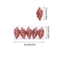 thumbnail image 3 of ZENVIVE Glittered Pinecone Christmas Ornaments, Set of 6 with Gold Caps and Hanging Loops, Festive Holiday Xmas Tree Party Home Indoor Display, Rose Gold Glitter, 3 of 6