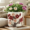 thumbnail image 6 of Teissuly Clearance Sijunzi 3-dimensional Pattern Resin Flower Pot 5.31 X 5.51in Garden Tabletop Balcony Set Decoration Best Gift, 6 of 8