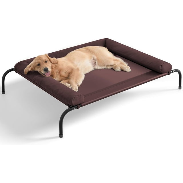 Cama elevada para perros grandes, cama elevada, portátil para interiores y exteriores, con malla transpirable, a prueba de masticación, para mascotas, con refuerzos extraíbles e