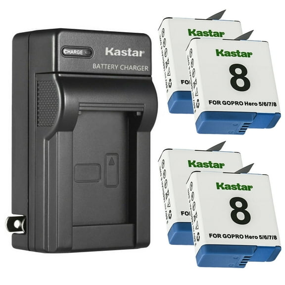 Kastar 4-Pack Battery and AC Wall Charger Replacement for HERO6 Black, Hero 6 HD Black, HERO6 Silver, Hero 6 HD Silver, Hero 5 Action Camera, HERO5 Black, Hero 5 HD Black, HERO5 Silver Action Camera