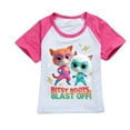 thumbnail image 2 of Girls' short sleeved set Super Kitties, children's girls' short sleeved T-shirt shorts sports set, game cartoon fashion casual set, suitable for children aged 3-10, 2 of 4