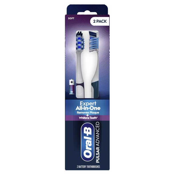 Cepillo de dientes suave todo en uno Oral-B Pulsar Advanced, paquete de 2 unidades