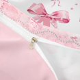 thumbnail image 4 of meiyoeat Pink Bow Monogram A Bedding,Cute Ribbon Bowknot Duvet Cover Full For Girl,Pink Reversible,3-Piece,1 Duvet Cover and 2 Pillowcases, 4 of 6