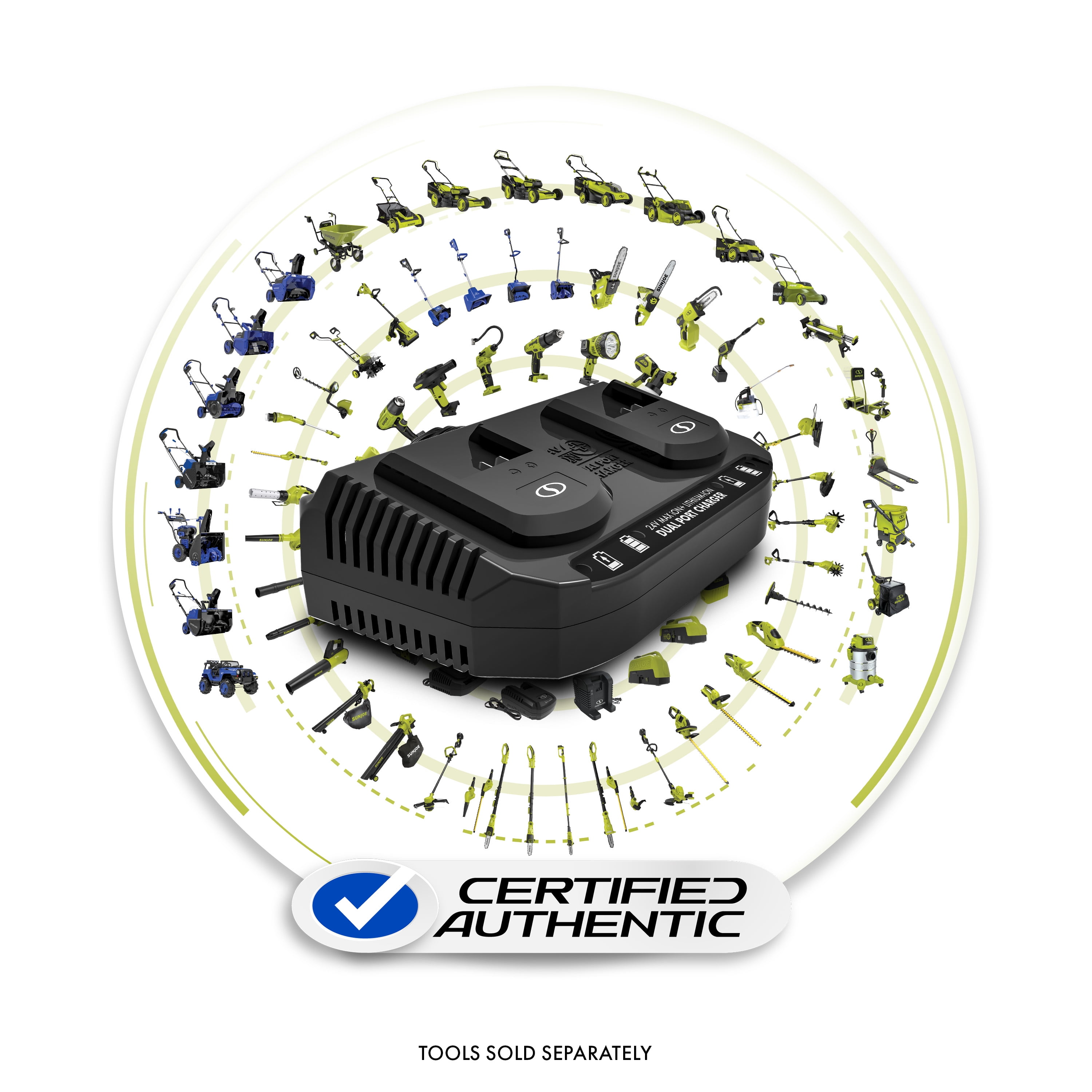 Snow Joe Certified Authentic 24-Volt Starter Kit, 2 x 5.0-Ah Battery & Dual-Port Charger