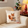 thumbnail image 4 of chaungfeng Couple Throw Pillow Covers 18 x 18 Inch, Cute Cartoon Animals Print Cushion Covers Romantic Pillow Cases for Sofa Couch Porch Inside Outside Holiday Party Decor (Cartoon Fox), 4 of 6