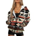 thumbnail image 4 of SCRAWLGOD Aztec Tribal Zipper Hoodies for Women Oversized Sweater for Women Trendy Long Sleeve Size XS Women Clothing Fall Breathable Ladies Hoodies Zip Front, 4 of 7