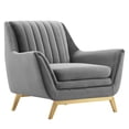 thumbnail image 2 of Modway Winsome Channel Tufted Performance Velvet Armchair in Gray, 2 of 8