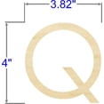 thumbnail image 2 of Pack of 1, 4 Inch x 1/4 Inch Q Wood Letters in The Century Gothic Font for Wood Craft Project, Children or Adult Art Work, Home and Holiday Décor and DIY Fun, Made in USA, 2 of 2