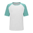 thumbnail image 7 of Color Block Raglan Sleeve Casual Short Sleeve Top for Women, 7 of 7