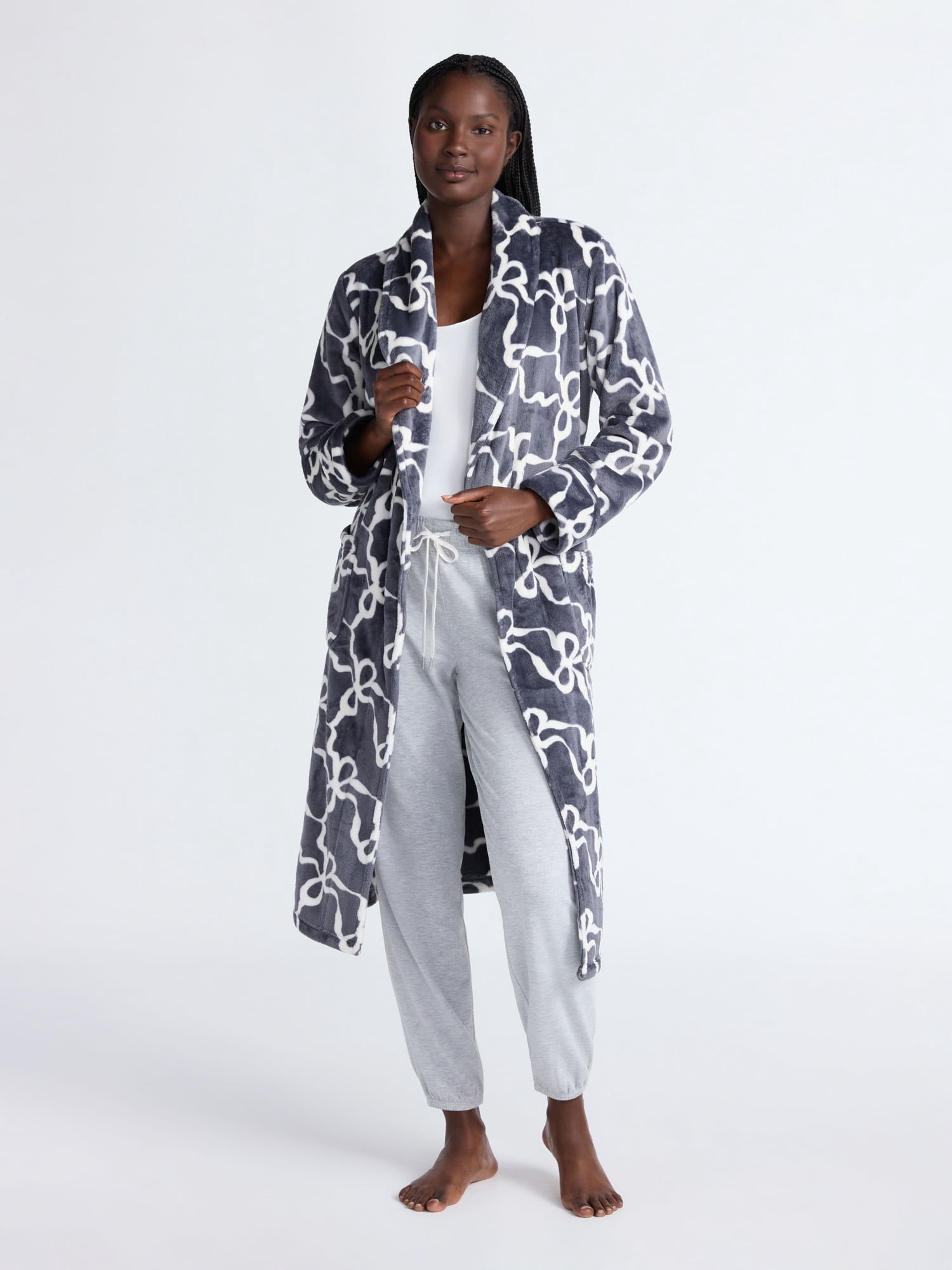 Joyspun Women's Plush Robe, Sizes S-3X