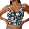 thumbnail image 2 of Lsque Lilies Flowers Printed Women'S Sports Bra, Compression, Moisture Wicking, High-Impact Sports Bra For Women,Supportive sports bra-Small, 2 of 9