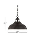 thumbnail image 6 of Franklin Iron Works Dyed Bronze Pendant 16" Wide Farmhouse Industrial Rustic Dome Shade for Dining Room Living House Kitchen Island Entryway Bedroom, 6 of 7