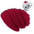 thumbnail image 4 of Baqcunre Beanies Hats Women,Most Popular Custom Brand Winter Thick Warm Wool Hair Cuffed Chunky Knitting Hat Women Red, 4 of 6