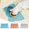 thumbnail image 1 of Alfombrilla de alimentación para mascotas Mantel individual de silicona impermeable impermeable con forma de cabeza de gato para perros gatos, a prueba de derrames Fácil de limpiar Alfombrilla de, 1 of 5