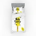 thumbnail image 1 of Ice Cream Duvet Cover Set, Hello Summer Phrase with Lemon Flavor and Watercolor Splashes Print, Bedding Set with Shams and Fitted Sheet, 3 Sizes, by Ambesonne, 1 of 3