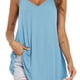 thumbnail image 3 of Blusa holgada sin mangas con tirantes dobles y escote en V para mujer, para fiestas y ropa informal, elegante para verano, 3 of 5