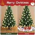 thumbnail image 4 of 36 Inch Christmas Tree Skirt – Velvet Plush Tree Mat, Soft Thickened Polyester with Red Ties, Single-Sided Printing, Available in 30in/36in/48in, Perfect for Holiday Xmas Tree Decoration, 4 of 7