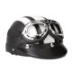 thumbnail image 1 of Casco de moto scooter abierto medio cuero con visera gafas uv estilo retro vintage 54-, 1 of 5