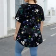 thumbnail image 4 of TQWQT Womens Plus Size Tops Loose Summer Going Out Tees Crew Neck Short Sleeve Floral Graphic T-Shirt 4x-5x Casual Trendy Tunics Black L, 4 of 5