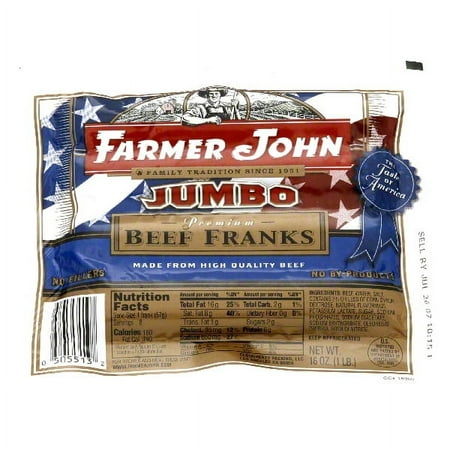 Farmer John Jumbo Premium Beef Franks, 16 oz
