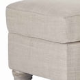 thumbnail image 4 of Transitional Style Polyester Upholstered Ottoman with Turned Legs Beige - Saltoro Sherpi, 4 of 5