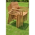 thumbnail image 3 of 7 PC A Grade Outdoor Patio Teak Dining Set - 72" Round Table & 6 Cellore Stacking Arm Chairs, 3 of 4