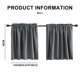 thumbnail image 2 of Cortinas grises FloreceBien: cortinas cortas para ventanas de baño o sótano, cortinas opacas con bolsillo para varilla, 132 cm de ancho x 45 cm de largo, color gris, 2 piezas, 2 of 6