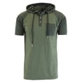 thumbnail image 4 of Men's Short Sleeve Henley Hoodie With Contrast Trim, 4 of 5