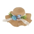 thumbnail image 2 of Sombrero de paja DIY con flores artificiales, transpirable, para uso doméstico, para niñas, vacaciones, manualidades, para exteriores, a moda, Estilo G, 2 of 9