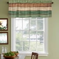 thumbnail image 3 of 2 Pack Farmhouse Dark Sage Green Brown Valances for Windows Bedroom Living Room Window Treatments, Vintage Wooden Striped Rod Pocket Valance Drapes Short Kitchen Curtains Over Sink 60"x18", 3 of 8