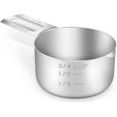 3/4 Cup (180 ml | 180 cc | 6 oz) Measuring Cup, Stainless Steel Measuring Cups, Metal Measuring Cup, Kitchen Gadgets for Cooking