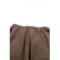 thumbnail image 4 of ABPHQTO Pantalones de cintura elástica con cordón sólido marrón para mujer con bolsillo, 4 of 5