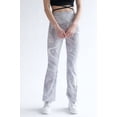 thumbnail image 2 of Grey Marble Print Bell Bottoms - High Waist Flared Pants, 2 of 4