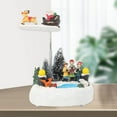 thumbnail image 3 of kurtrusly Christmas Village Scene Musical LED Light Rotating Ornament Santa and Deer, 3 of 8