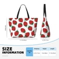 thumbnail image 4 of Xecao Hand Drawn Strawberry for versatile beach bag for women includes zipper pockets and waterproof material, ideal for vacations and adventures., 4 of 7