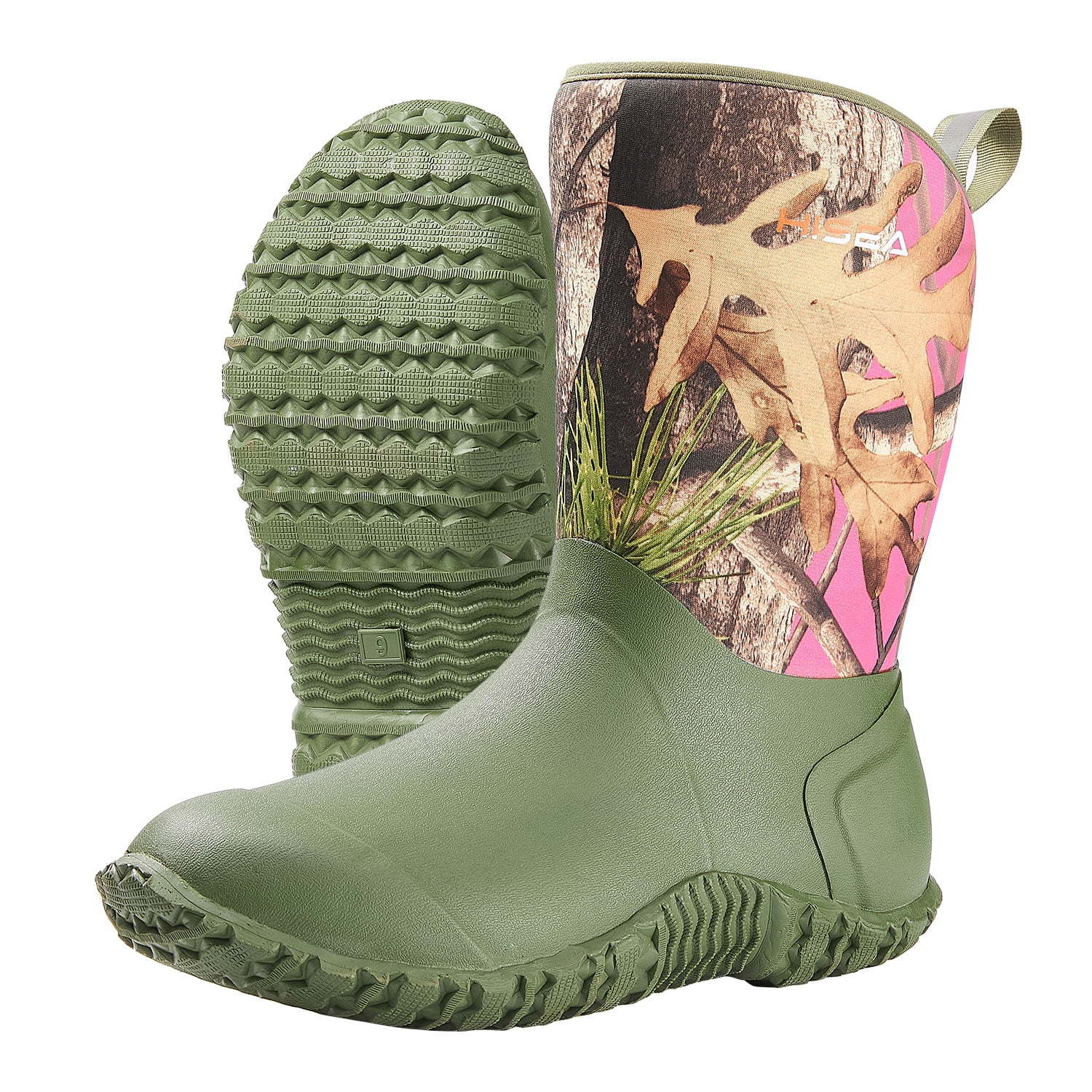 HISEA Women/'s Rubber Garden Boots Waterproof Insulated Yard Gardening Shoes Mid Height for Muck Mud Working Outdoor