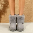 thumbnail image 3 of GJPBGK Women Winter Warm Snow Boots Faux Fur Lined Suede Pull-On Platform Ankle Boots Cozy Outdoor Casual Footwear, 3 of 9