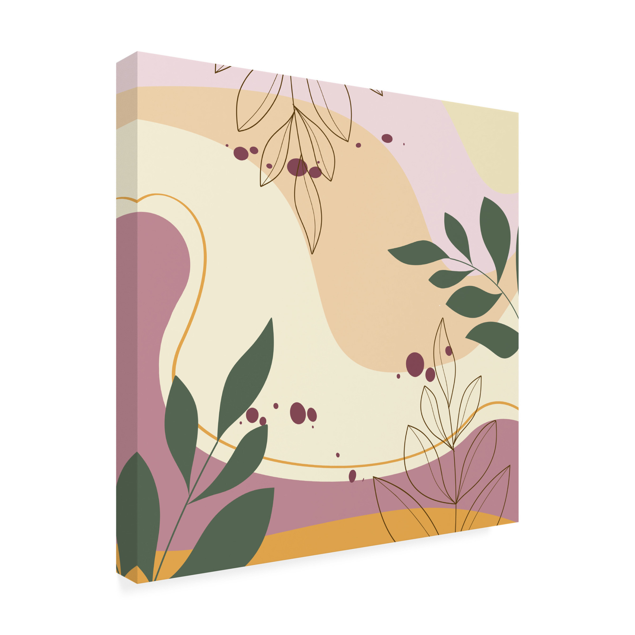 Canvas Wall Art - Jean Plout 'Abstract Botanical Garden B' Wall Art for Living Room, Bedroom, or Office Décor by Trademark Fine Art - 18 x 18 Inches
