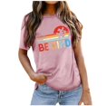 thumbnail image 4 of TSADFHJI Hauts de Noël pour Femmes Aguichant Mode Décontractée Imprimé Col Rond Manches Courtes Chandail T-Shirt S, 4 of 5
