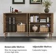 thumbnail image 6 of HLR 63"W Mid Century Accent Cabinets, Sideboards Buffets Cabinet with 4 Doors Storage for Dining Room, Brown, 6 of 9