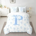 thumbnail image 2 of Castle Fairy Personalized Initial 7-Piece Full Children’s Bow Alphabet Dreamy Princess Lightweight Bedding Set, 2 of 8