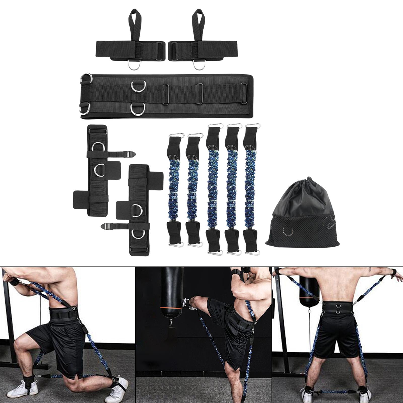 DimyFew Boxing Resistance Bands Set Accessories Premium Materials Vertical Jump Training 15lbs Blue