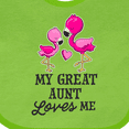 thumbnail image 4 of Inktastic My Great Aunt Loves Me with Two Flamingos Boys or Girls Baby Bib, 4 of 4