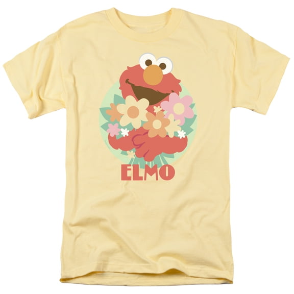 Trevco Sportswear SST162-AT-6 Sesame Street Flowers for You Adult Regular Fit Short Sleeve T-Shirt, Banana - 3X